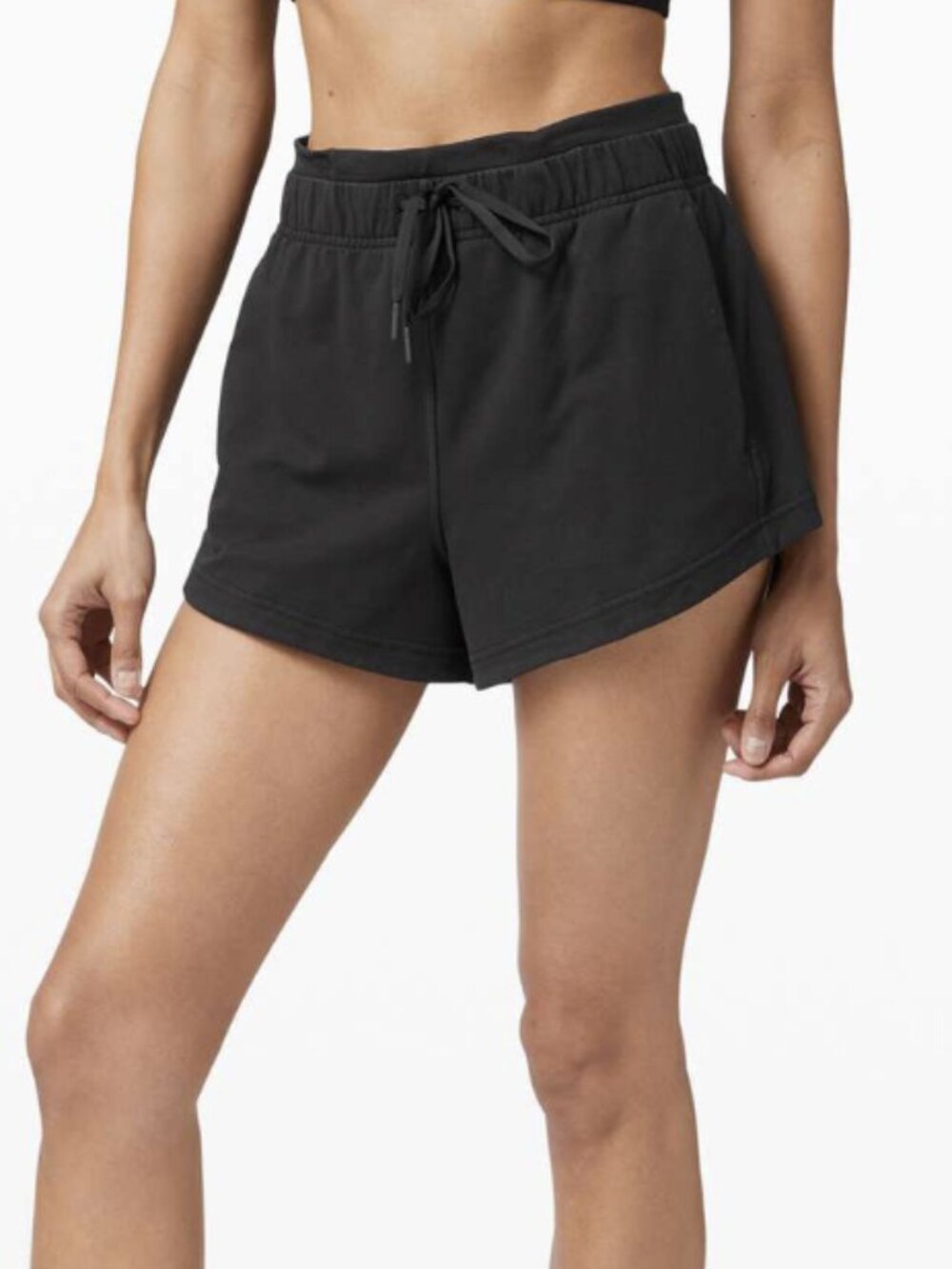 Lululemon Inner Glow Short 3" *Terry Black High Rise Light Cotton Terry Size 4